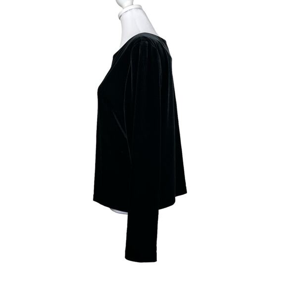 Arianna by Rachel Kaye Black Velour Top Womens Size L Stretchy Wardrobe Basics - Picture 2 of 6